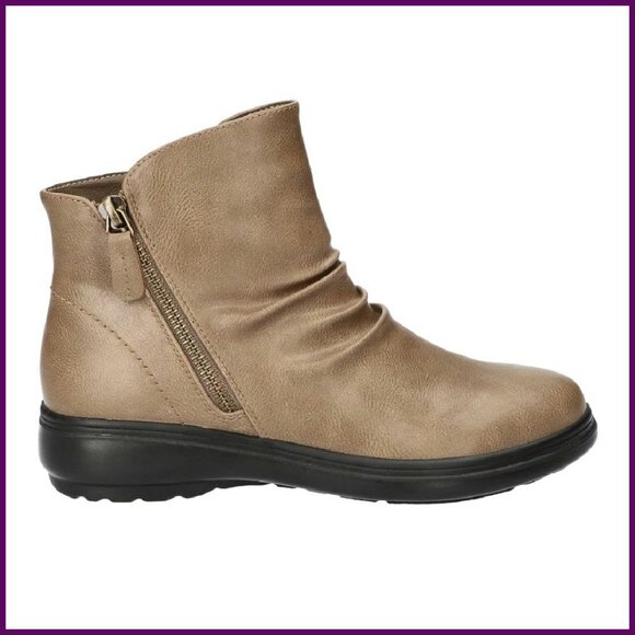 Women's Ankle Boots 0.75 Heel Double Zipper Comfort Wave Sole